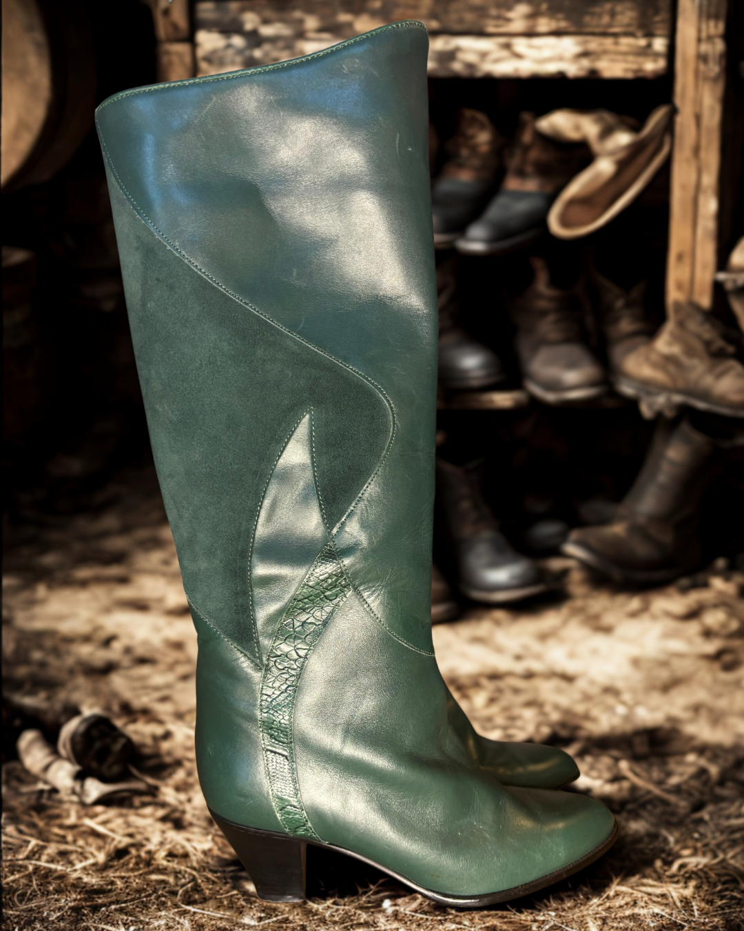Bally Dark Green Leather Boots